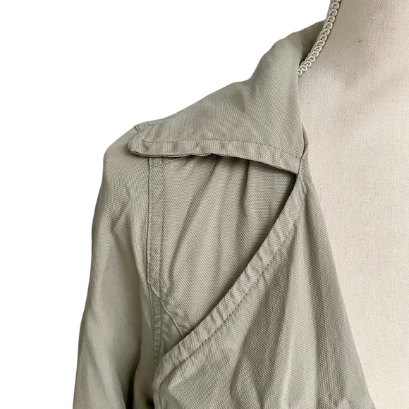 Cotton On Beige Lyocell Open Front Jacket Small Oversized Relaxed Minimalist - Picture 5 of 15